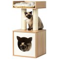 Pawsmark Cat Tree Play House Condo Cube Cave, Platform, Scratcher Post and Ball Toy QI003734